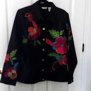 Stunning Black Denim Laura Ashley Jacket